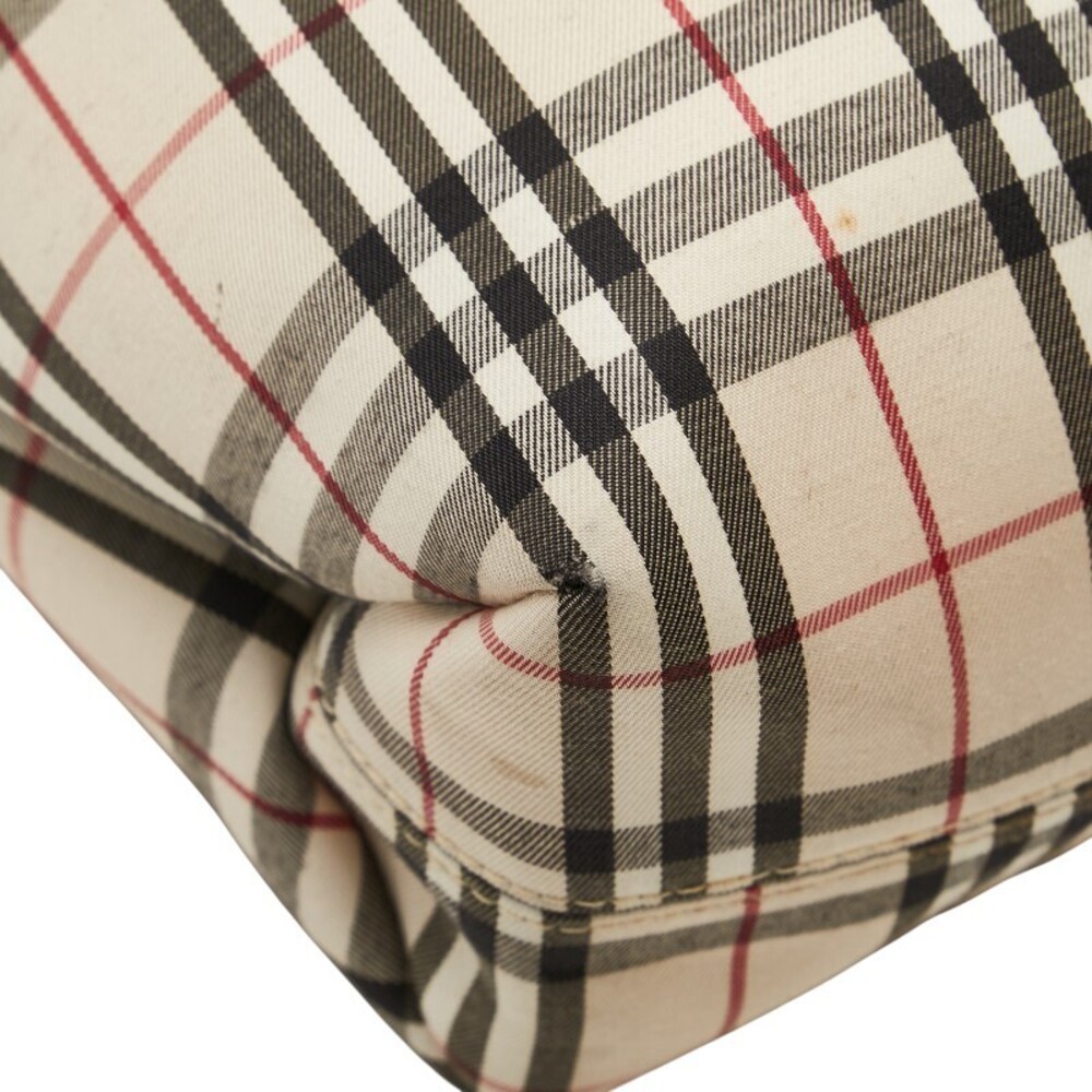 Burberry Nova Check Tote Bag Beige Tan Black Canvas - Picture 4 of 9